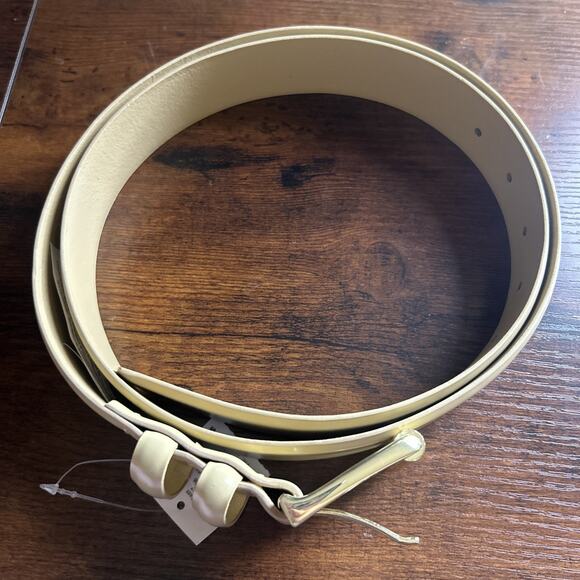 J. Crew Wide belt in spazzolato leather In Cream Size XL $89 - Picture 2 of 6